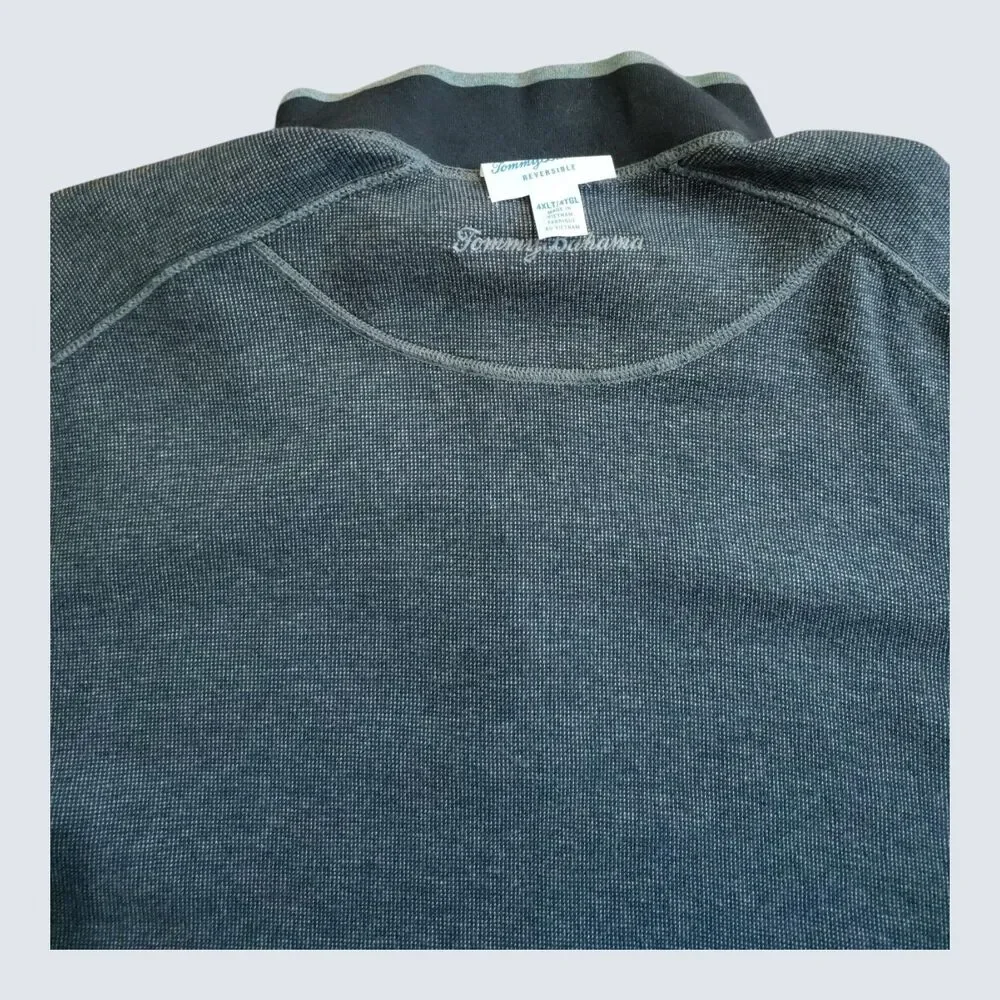 Tommy Bahama Reversible 1/4 Zip Pullover Gray Size 4XLT